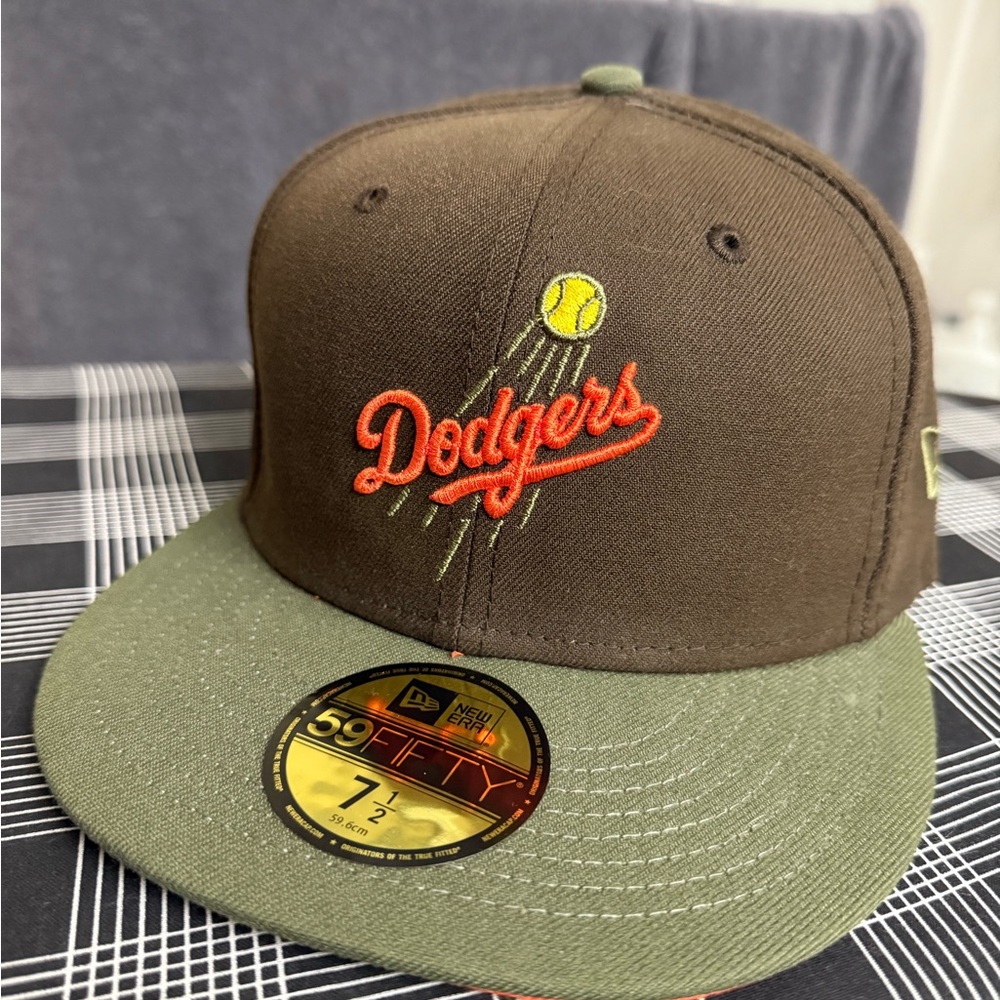 New Era Dodgers Cap in Brown and Olive